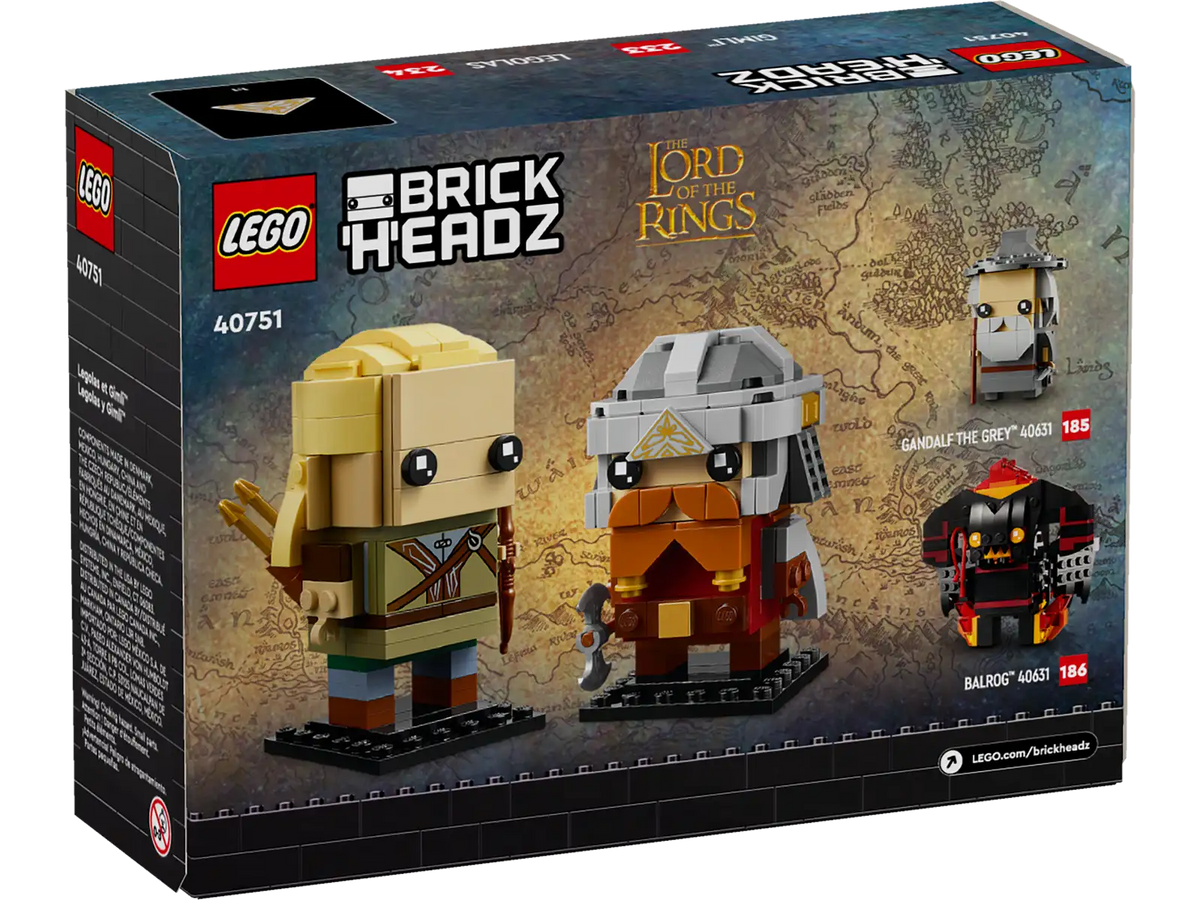 LEGO The Lord of the Rings Legolas & Gimli™ BrickHeadz Set (40751)