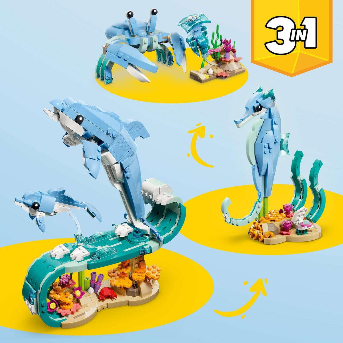 LEGO Creator Sea Animals: Beautiful Dolphins 3in1 Set (31385)