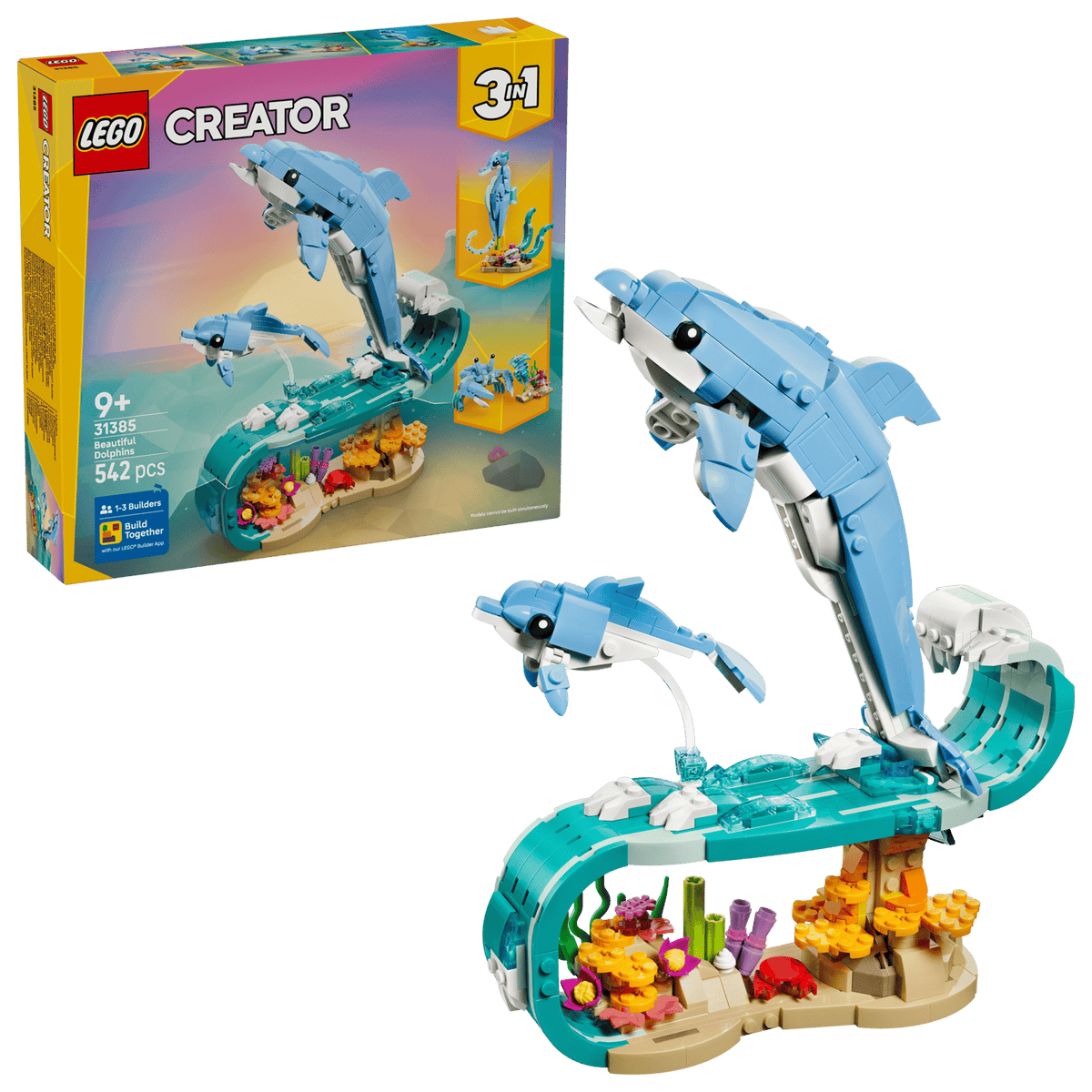 LEGO Creator Sea Animals: Beautiful Dolphins 3in1 Set (31385)