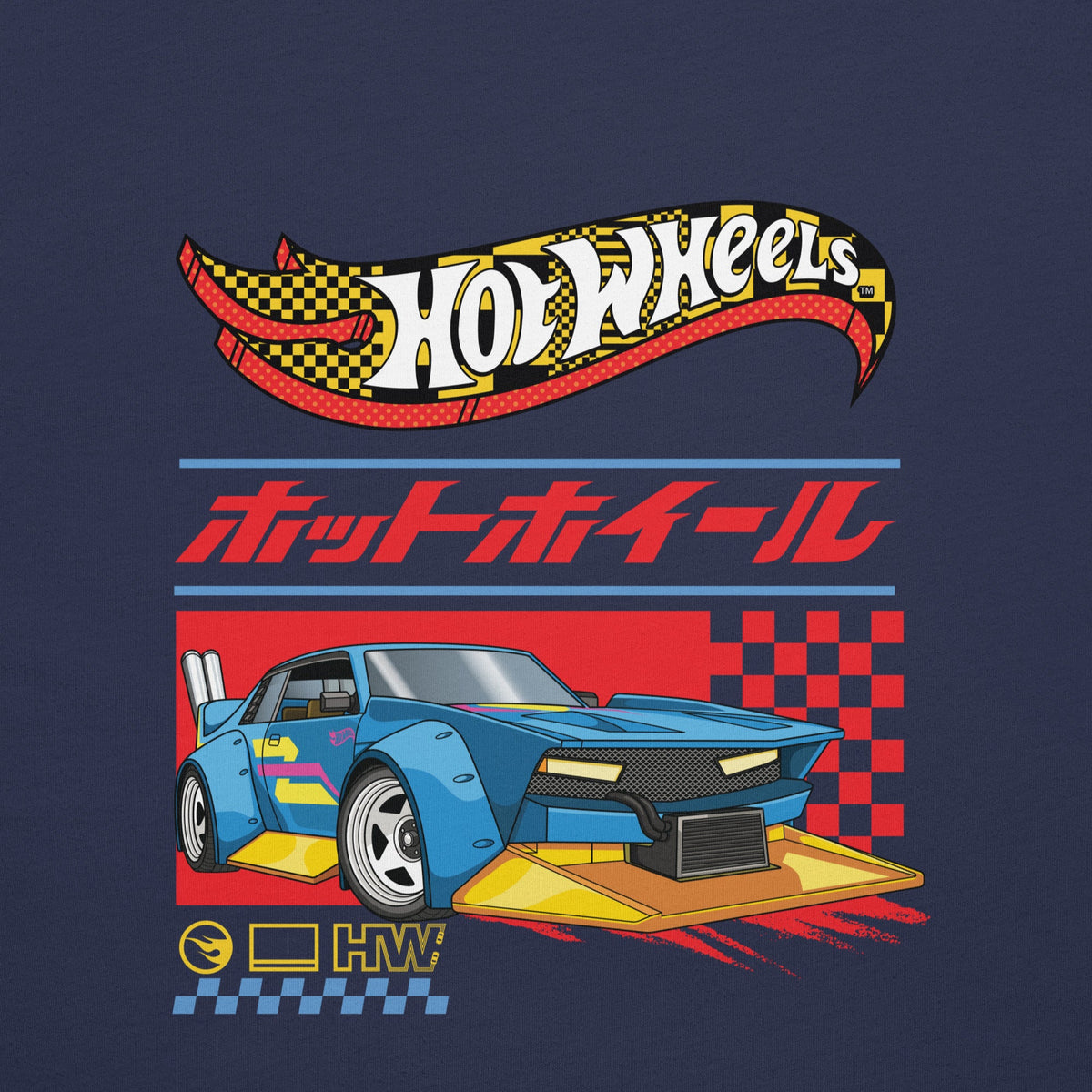 Hot Wheels in Katakana Navy T-Shirt